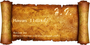 Havas Ildikó névjegykártya